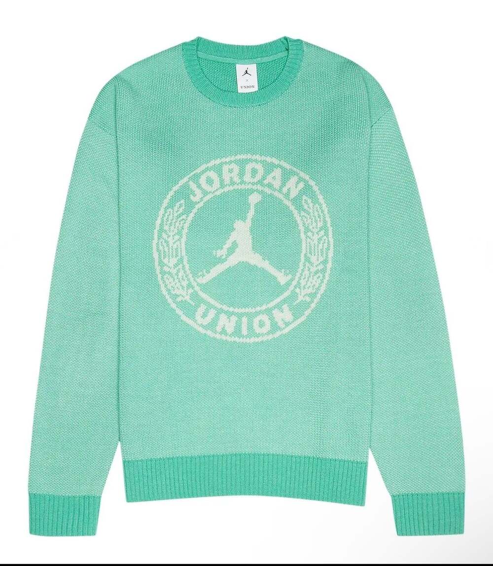 Jordan x Union LA Knit Sweater Enamel Green Size Large
